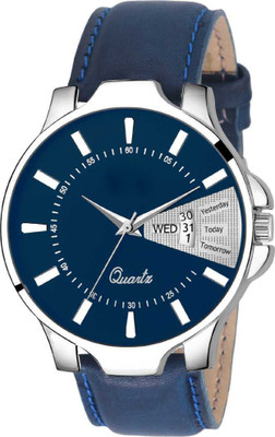 Heeva HV-LS2827 DayAndDate Functioning All Blue Leather Strap Quartz Mechanism Analog Watch - For Men Analog Watch - For Men