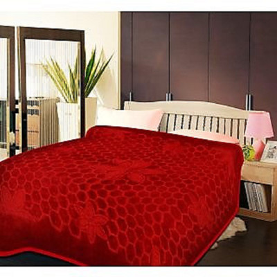 Oshano Geometric Double Mink Blanket for  Heavy Winter(Polyester, Red, Multicolor)