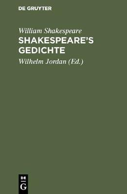 Shakespeare's Gedichte(German, Hardcover, Shakespeare William)