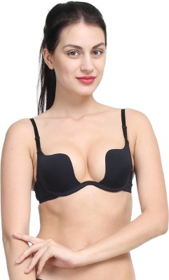 PrivateLifes Beautiful Fantastic Women Plunge Lightly Padded Bra(Black)