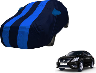 Auto Hub Car Cover For Nissan Sunny (With Mirror Pockets)(Blue, Blue)