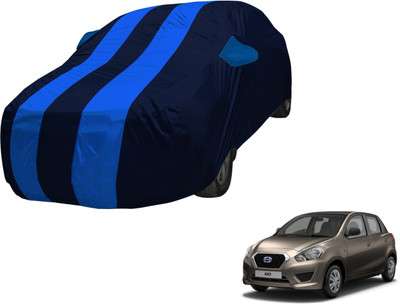 Amanzo Car Cover For Datsun Go (With Mirror Pockets)(Blue, Blue)