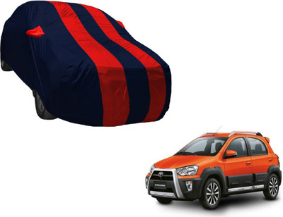 Amanzo Car Cover For Toyota Etios Cross (With Mirror Pockets)(Black, Red)