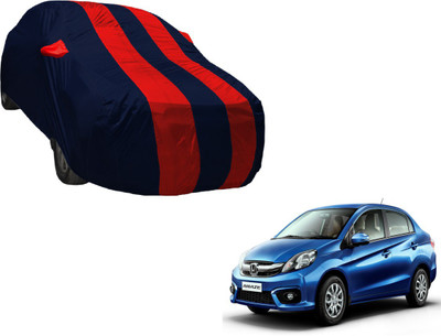 Auto Hub Car Cover For Honda Amaze (With Mirror Pockets)(Blue, Red)