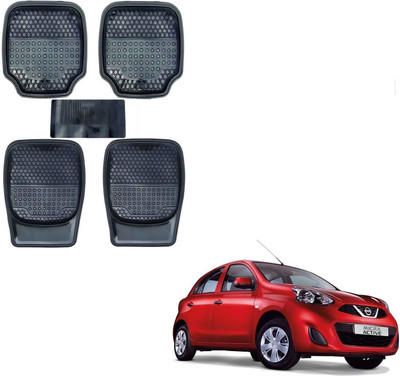 AuTO ADDiCT Rubber, PVC Standard Mat For  Nissan Micra Active(Black)
