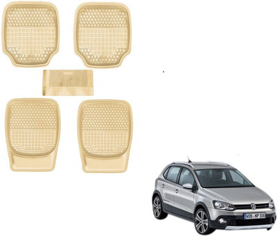 AuTO ADDiCT Rubber, PVC Standard Mat For  Volkswagen Polo Cross(Beige)