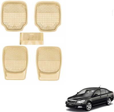 AuTO ADDiCT Rubber, PVC Standard Mat For  Skoda Laura(Beige)