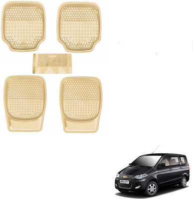 AuTO ADDiCT Rubber, PVC Standard Mat For  Chevrolet Enjoy(Beige)