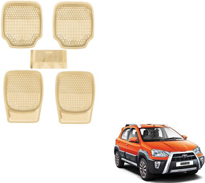 AuTO ADDiCT Rubber, PVC Standard Mat For  Toyota Etios Cross(Beige)
