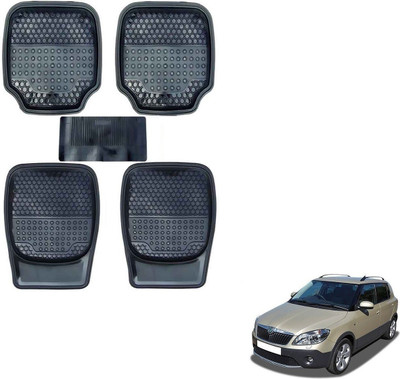 AuTO ADDiCT Rubber, PVC Standard Mat For  Skoda Fabia(Black)