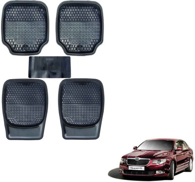 AuTO ADDiCT Rubber, PVC Standard Mat For  Skoda Superb(Black)