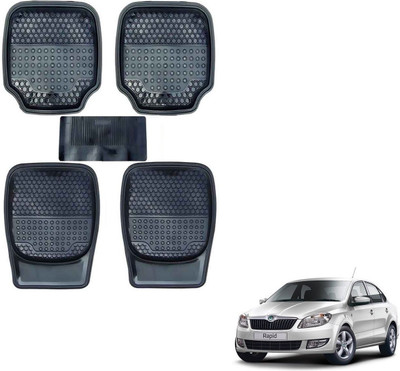 AuTO ADDiCT Rubber, PVC Standard Mat For  Skoda Rapid(Black)