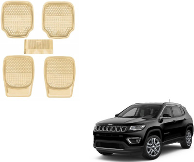 AuTO ADDiCT Rubber, PVC Standard Mat For  Jeep Compass(Beige)