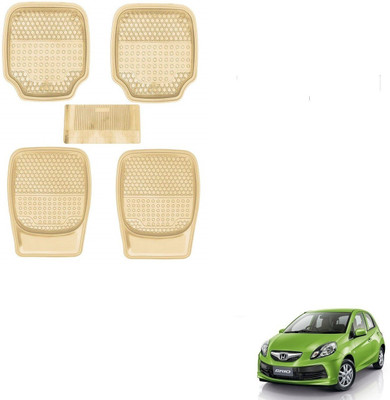 AuTO ADDiCT Rubber, PVC Standard Mat For  Honda Brio(Beige)
