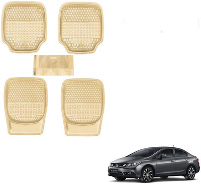 AuTO ADDiCT Rubber, PVC Standard Mat For  Honda Civic(Beige)