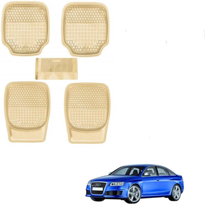AuTO ADDiCT Rubber, PVC Standard Mat For  Audi Universal For Car(Beige)