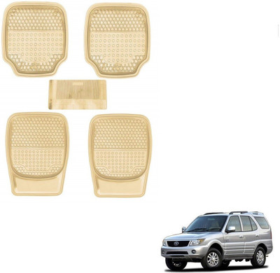 AuTO ADDiCT Rubber, PVC Standard Mat For  Tata Safari(Beige)