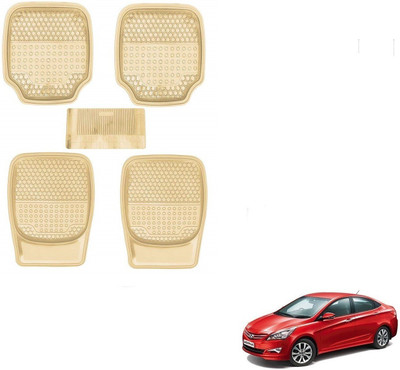 AuTO ADDiCT Rubber, PVC Standard Mat For  Hyundai Fluidic Verna 4S(Beige)