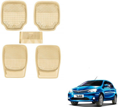 AuTO ADDiCT Rubber, PVC Standard Mat For  Toyota Etios Liva(Beige)