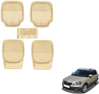 AuTO ADDiCT Rubber, PVC Standard Mat For  Skoda Fabia(Beige)