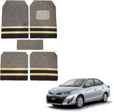 Oshotto Rubber, Plastic Standard Mat For  Toyota Yaris(Beige, Brown)