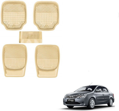 AuTO ADDiCT Rubber, PVC Standard Mat For  Toyota Etios(Beige)