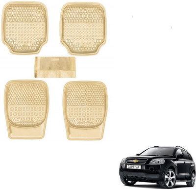 AuTO ADDiCT Rubber, PVC Standard Mat For  Chevrolet Captiva(Beige)