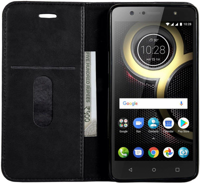 Heavy Duty Flip Cover for Lenovo K8 Plus(Black, Dual Protection)