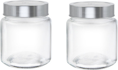 TREO Glass Grocery Container  - 580 ml(Pack of 2, Clear)