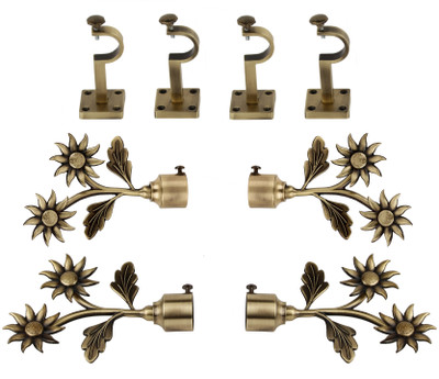 casagold Gold Rod Rail Bracket Metal(Pack of 8)