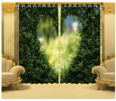 Indiancraft 154 cm (5 ft) Polyester Window Curtain (Pack Of 2)(Printed, Desgin3)