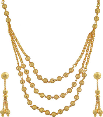 Dzinetrendz Brass Gold-plated Gold Jewellery Set(Pack of 1)