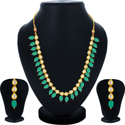 Sukkhi Alloy Gold-plated Green Jewellery Set(Pack of 1)