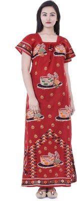 rajeraj Women Nighty(Red)