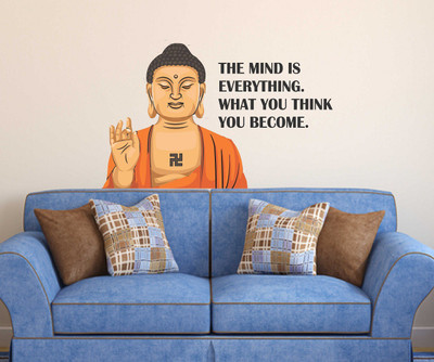 Wallzone 80 cm Budha Quotes Removable Sticker(Pack of 1)