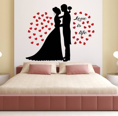 Wallzone 70 cm Love Couple Removable Sticker(Pack of 1)