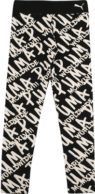 [Size 3-4 yr] PUMA Printed Girls Black Tights