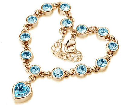 Shining Diva Alloy Cubic Zirconia Gold-plated Bracelet