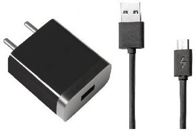 T3S tandard 5 V 2.0 Amp 2 A Mobile Charger with Detachable Cable(Black, Cable Included)