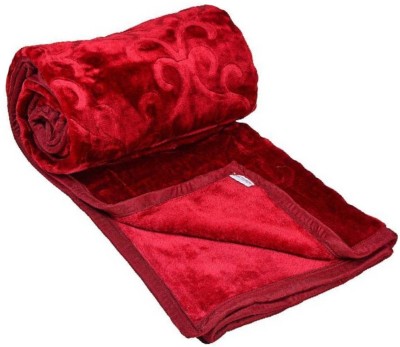 Swikon star Floral Double Mink Blanket for  Heavy Winter(Polyester, Red)