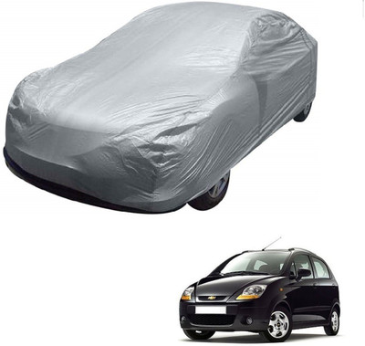 AuTO ADDiCT Car Cover For Chevrolet Spark (Without Mirror Pockets)(Silver)