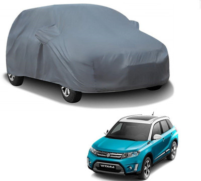 AuTO ADDiCT Car Cover For Maruti Suzuki Vitara Brezza (With Mirror Pockets)(Grey)