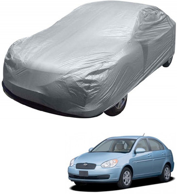 AuTO ADDiCT Car Cover For Hyundai Verna (Without Mirror Pockets)(Silver)