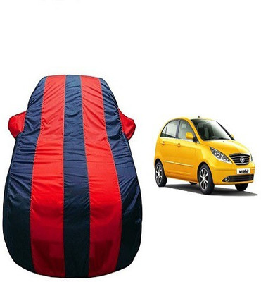 Frap Car Cover For Tata Vista (With Mirror Pockets)(Red, Blue)