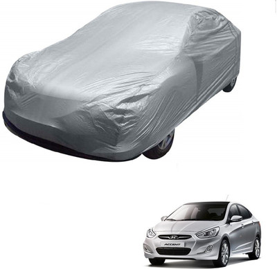 AuTO ADDiCT Car Cover For Hyundai Accent (Without Mirror Pockets)(Silver)