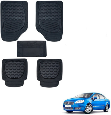AuTO ADDiCT Rubber, PVC Standard Mat For  Fiat Linea Classic(Black)