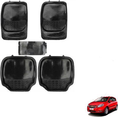 AuTO ADDiCT Rubber, PVC Standard Mat For  Chevrolet Sail Hatchback(Black)