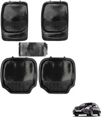 AuTO ADDiCT Rubber, PVC Standard Mat For  Nissan Sunny(Black)
