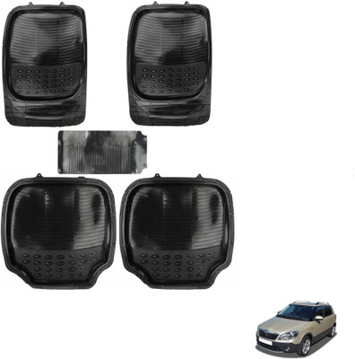 AuTO ADDiCT Rubber, PVC Standard Mat For  Skoda Fabia(Black)