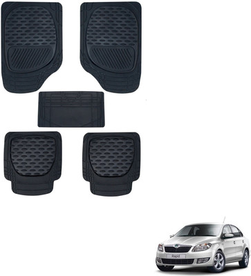 AuTO ADDiCT Rubber, PVC Standard Mat For  Skoda Rapid(Black)